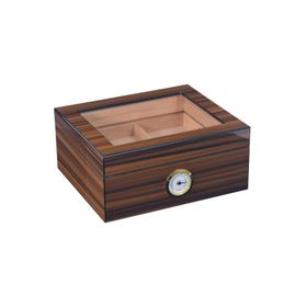 Falconetti RC07X Kahverengi 2 Katlı Camlı Humidor Puro Kutusu
