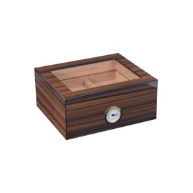 Falconetti RC07X Kahverengi 2 Katlı Camlı Humidor Puro Kutusu