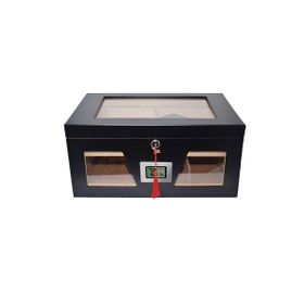 Falconetti RC21 Siyah 2 Katlı Camlı Humidor Puro Kutusu