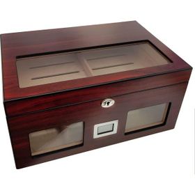 Falconetti RC59KR Bordo 2 Katlı Camlı Dijital Humidor Puro Kutusu