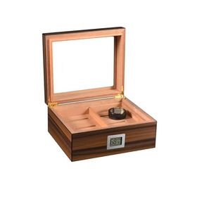 Falconetti RD05X Kahverengi 2 Katlı Camlı Dijital Humidor Puro Kutusu