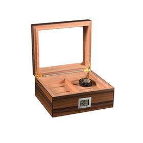 Falconetti RD05X Kahverengi 2 Katlı Camlı Dijital Humidor Puro Kutusu