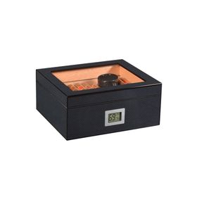 Falconetti RD06X Karbon Fiber Camlı Dijital Humidor Puro Kutusu