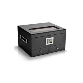 Falconetti RD13 Sedir Ağacı Camlı Karbon Fiber Çekmeceli Humidor Puro Kutusu