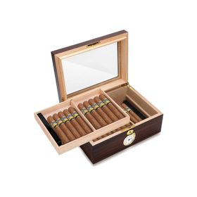 Falconetti RD46 Kahverengi Camlı 2 Katlı Humidor Puro Kutusu