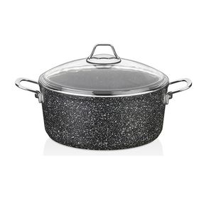 Falez Black Line 24 cm Siyah Derin Granit Tencere