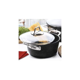 FALEZ Black Line Granit Döküm 24 cm Derin Tencere