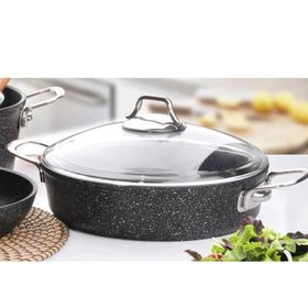 Falez Black Line Granit Döküm 30 cm Siyah Kısa Tencere