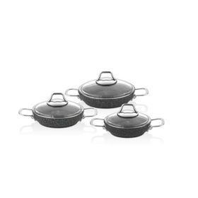 Falez BLCKLN6PRMD Black Line Granit 6 Parça Midi Tencere Set