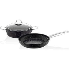 Falez Casa Milano Blackline 22 cm Karnıyarık Tava 3 Parça Set