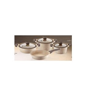 Falez Cool Line Creamy 7 Parça Granit Tencere Seti