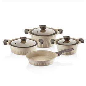 Falez Cool Line Creamy 7 Parça Granit Tencere Seti