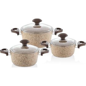 Falez Creamy 6 Parça Midi Döküm Tencere Seti