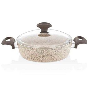 Falez Creamy Granitec 24 cm Kısa Krem Granit Tencere