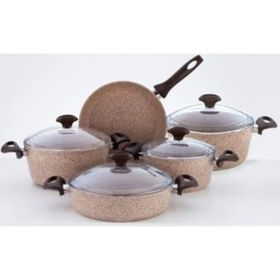 FALEZ Creamy Granitec 9 Parça Granit Set