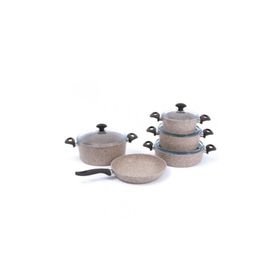FALEZ Creamy Granitec 9 Parça Granit Set