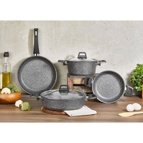 Falez EFS1005 Efes 6 Parça Granit Gri Tencere Seti