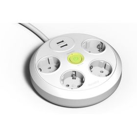 Famatel 2644-3-MS Akım Korumalı 2xUSB 4'lü 3 mt Grup Priz