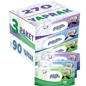 Familia Lavanta-Mineral-Yeşilin Tazeliği 90 Yaprak Karma 3'lü Set 270 Yaprak Islak Havlu Mendil