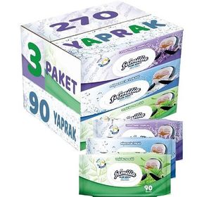 Familia Lavanta-Mineral-Yeşilin Tazeliği 90 Yaprak Karma 3'lü Set 270 Yaprak Islak Havlu Mendil