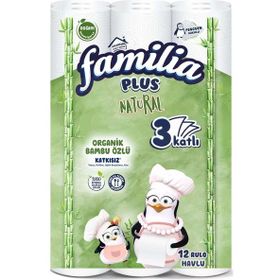 Familia Natural Organik Bambu Özlü 3 Katlı 12'li Kağıt Havlu