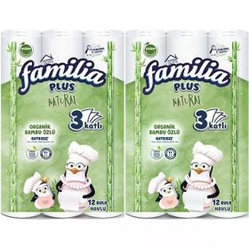 Familia Natural Organik Bambu Özlü 3 Katlı 12'li Kağıt Havlu