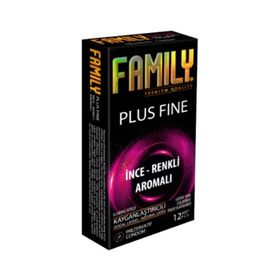 Family Plus Fine İnce Renkli Aromalı 12'li Prezervatif