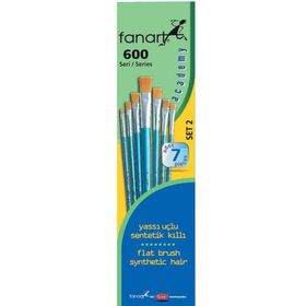 Fanart Academy No:2 7'li Seri 600 Yassı Uçlu Fırça Seti