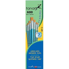 Fanart Academy No:2 7'li Seri 600 Yassı Uçlu Fırça Seti