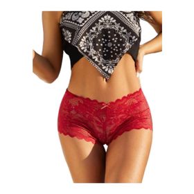 Fancy&Dancy 2050 Kırmızı Kadın Dantel Şort Boxer