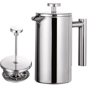 Fantercy Potu 350 800 1000 ml Paslanmaz Çelik Çift Duvarlı French Press Kahve Makinesi