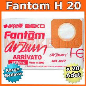 Fantom H20 Uyumlu 20 Adet Kağıt Süpürge Toz Torbası