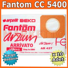 Fantom Jumbo CC 5400 Kağıt 10lu Uyumlu Süpürge Toz Torbası