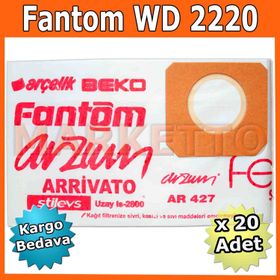 Fantom Master WD 2220 Kağıt 10 Adet Uyumlu Süpürge Toz Torbası