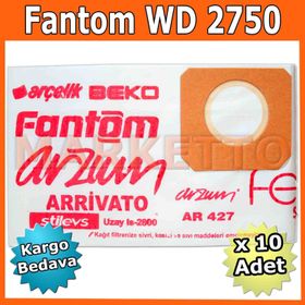 Fantom Master WD 2750 M Kağıt 10 Adet Uyumlu Süpürge Toz Torbası