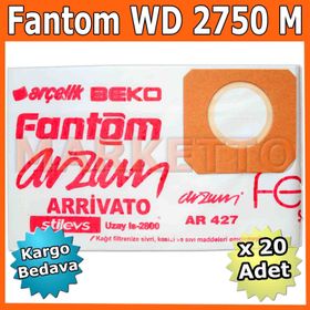 Fantom Master WD 2750 M Kağıt 20 Adet Uyumlu Süpürge Toz Torbası