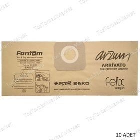 Fantom Universal WD 1700 10 Adet Uyumlu Süpürge Toz Torbası