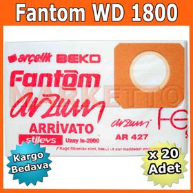 Fantom Universal WD 1800 20 Adet uyumlu Süpürge Toz Torbası