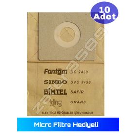 Fantom WF-5500 10 Adet Süpürge Toz Torbası