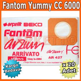 Fantom Yummy CC 6000 Kağıt 20 Adet Uyumlu Süpürge Toz Torbası