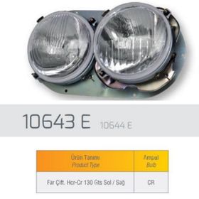 Farba 10644E R12 GTS-TX Çift Çerçeveli Sağ Far
