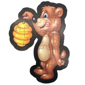 Farbu Oyuncak Ahşap Ayı Puzzle 13 Parça Arka Yüzü Hikayeli Yapboz