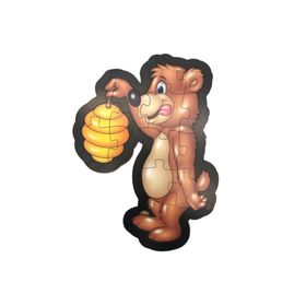 Farbu Oyuncak Ahşap Ayı Puzzle 13 Parça Arka Yüzü Hikayeli Yapboz