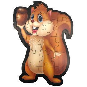 Farbu Oyuncak Ahşap Sincap 18 Parça Arka Yüzü Hikayeli Puzzle