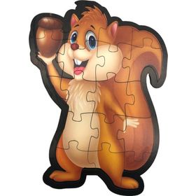 Farbu Oyuncak Ahşap Sincap 18 Parça Arka Yüzü Hikayeli Puzzle