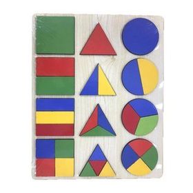 Farbu Oyuncak FBP06 Renkli Şekiller 30 Parça Eğitici Ahşap Puzzle