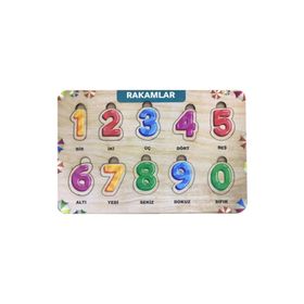Farbu Oyuncak FBP14 Renkli Rakamlar 10 Parça Eğitici Ahşap Puzzle