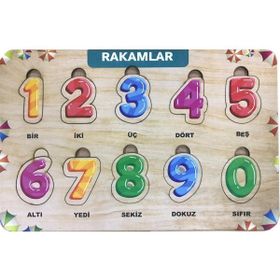 Farbu Oyuncak FBP14 Renkli Rakamlar 10 Parça Eğitici Ahşap Puzzle