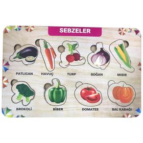 Farbu Oyuncak FBP20 Sebzeler 9 Parça Eğitici Ahşap Puzzle