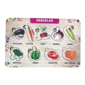 Farbu Oyuncak FBP20 Sebzeler 9 Parça Eğitici Ahşap Puzzle